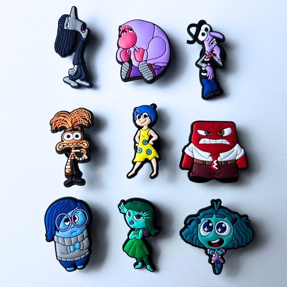 None Other - Inside Out Crocs Charms – Set of 9 | Clog Charms for Kids | Cartoon Crocs